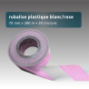 Rubalise de chantier en plastique recyclée 70mm*380m rose et blanche